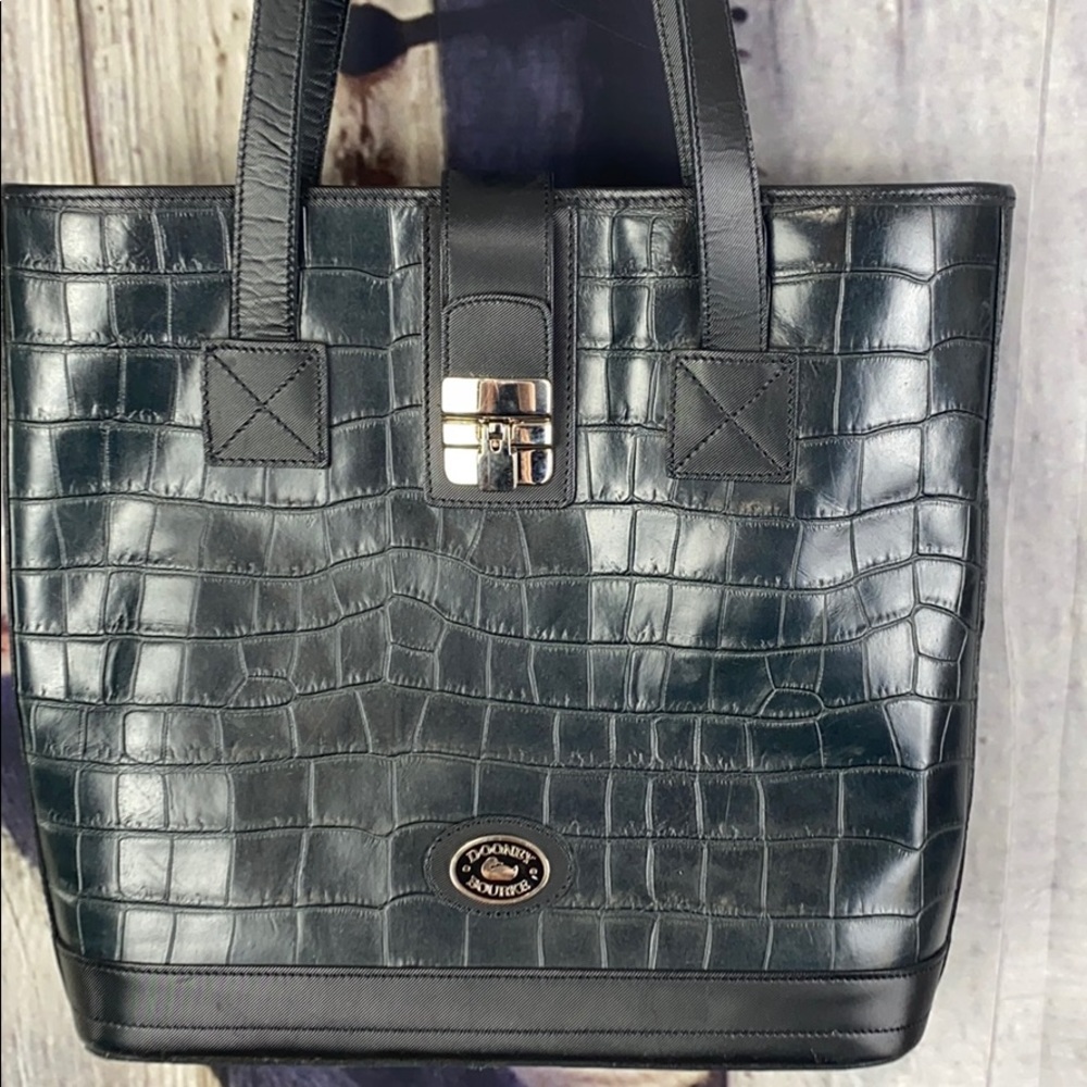 Vintage Black Croc Dooney & Bourke Handbag